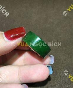 Nhẫn Càn Long Ngọc Bích Nephrite Jade Bọc Bạc Lòng Nhẫn (NN044)