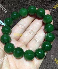 Vòng Tay Ngọc Bích Nephrite Jade 14mm VIP (VT027) 14 Vòng Tay Ngọc Bích Nephrite Jade 14mm VIP (VT027)
