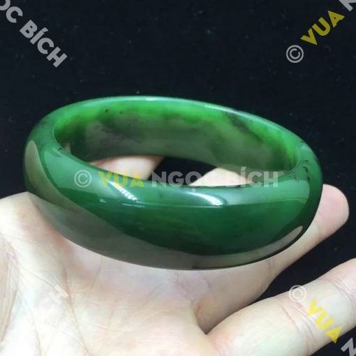 Vòng Tay Ngọc Bích Nephrite Jade Bản Liền (VT031)