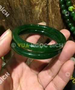 Vòng Tay Ngọc Bích Nephrite Jade Bản Liền (VT036)