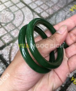 Vòng Tay Ngọc Bích Nephrite Jade Bản Liền (VT037)