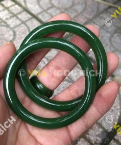 Vòng Tay Ngọc Bích Nephrite Jade Bản Liền (VT037)