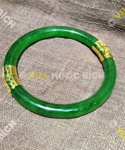 Vòng Tay Ngọc Bích Nephrite Jade Bản Liền Bọc Vàng (VT034) 23 Vòng Tay Ngọc Bích Nephrite Jade Bản Liền Bọc Vàng (VT034)