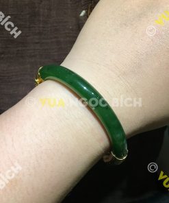 Vòng Tay Ngọc Bích Nephrite Jade Bản Liền Bọc Vàng (VT034) 21 Vòng Tay Ngọc Bích Nephrite Jade Bản Liền Bọc Vàng (VT034)