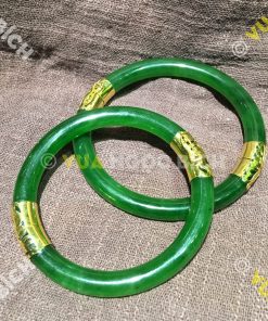 Vòng Tay Ngọc Bích Nephrite Jade Bản Liền Bọc Vàng (VT034) 20 Vòng Tay Ngọc Bích Nephrite Jade Bản Liền Bọc Vàng (VT034)