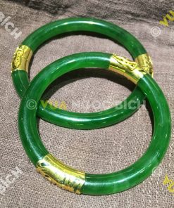 Vòng Tay Ngọc Bích Nephrite Jade Bản Liền Bọc Vàng (VT034) 19 Vòng Tay Ngọc Bích Nephrite Jade Bản Liền Bọc Vàng (VT034)