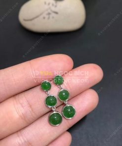 Bông Tai Ngọc Bích Nephrite Jade (BT090)