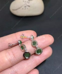 Bông Tai Ngọc Bích Nephrite Jade (BT090)