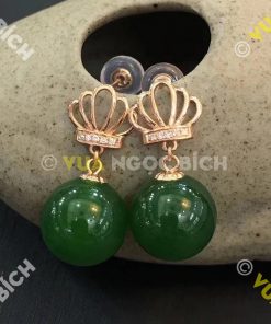 Bông Tai Ngọc Bích Nephrite Jade (BT092)