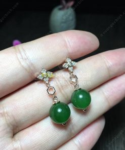 Bông Tai Ngọc Bích Nephrite Jade (BT094) 15 Bông Tai Ngọc Bích Nephrite Jade (BT094)