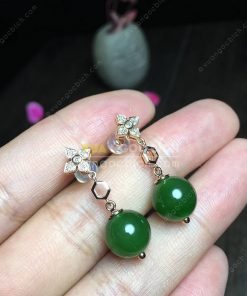 Bông Tai Ngọc Bích Nephrite Jade (BT094) 14 Bông Tai Ngọc Bích Nephrite Jade (BT094)