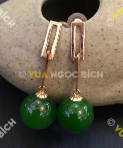 Bông Tai Ngọc Bích Nephrite Jade (BT096) 15 Bông Tai Ngọc Bích Nephrite Jade (BT096)