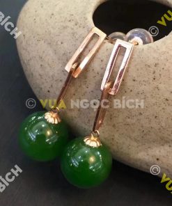 Bông Tai Ngọc Bích Nephrite Jade (BT096) 14 Bông Tai Ngọc Bích Nephrite Jade (BT096)