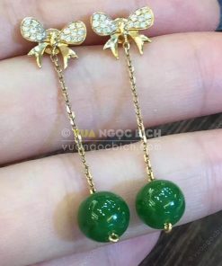 Bông Tai Ngọc Bích Nephrite Jade (BT097) 18 Bông Tai Ngọc Bích Nephrite Jade (BT097)