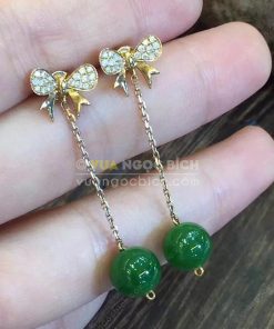 Bông Tai Ngọc Bích Nephrite Jade (BT097) 17 Bông Tai Ngọc Bích Nephrite Jade (BT097)