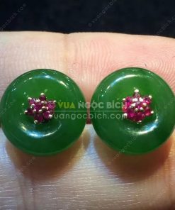Bông Tai Ngọc Bích Nephrite Jade (BT099)