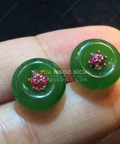 Bông Tai Ngọc Bích Nephrite Jade (BT099)