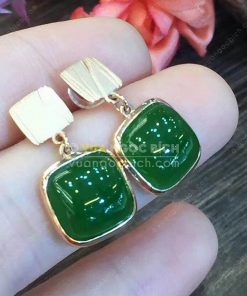 Bông Tai Ngọc Bích Nephrite Jade (BT100)