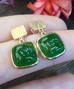 Bông Tai Ngọc Bích Nephrite Jade (BT100)