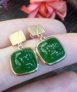 Bông Tai Ngọc Bích Nephrite Jade (BT100)