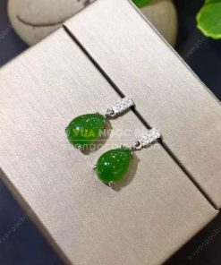 Bông Tai Ngọc Bích Nephrite Jade (BT101)