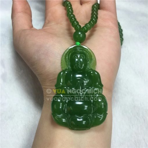 Mặt Dây Phật Quan Âm Ngọc Bích Nephrite Jade (MD170)