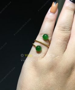 Nhẫn Bi 6mm Ngọc Bích Nephrite Jade (NN067) 18 Nhẫn Bi 6mm Ngọc Bích Nephrite Jade (NN067)