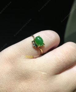 Nhẫn Con Mèo Ngọc Bích Nephrite Jade (NN066)