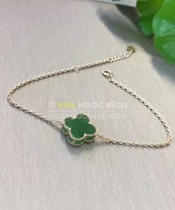 Vòng Tay Cỏ Bốn Lá Ngọc Bích Nephrite Jade (VT063) 16 Vòng Tay Cỏ Bốn Lá Ngọc Bích Nephrite Jade (VT063)