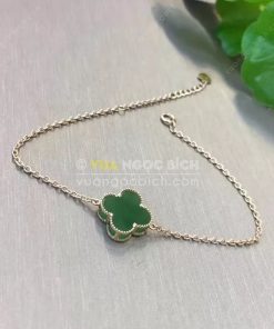 Vòng Tay Cỏ Bốn Lá Ngọc Bích Nephrite Jade (VT063) 13 Vòng Tay Cỏ Bốn Lá Ngọc Bích Nephrite Jade (VT063)