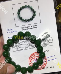 Vòng Tay Ngọc Bích Nephrite Jade 12mm VIP (VT052)