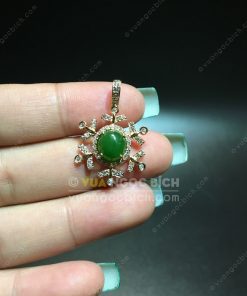 Mặt Dây Bông Tuyết Ngọc Bích Nephrite Jade (MD173)