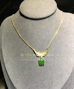 Dây Chuyền Lông Vũ Ngọc Bích Nephrite Jade (MD175)