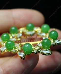 Trâm Cài Áo Đồng Xi Vàng Mix Ngọc Bích (VNB-TCA003) 16 Trâm Cài Áo Đồng Xi Vàng Mix Ngọc Bích (VNB-TCA003)