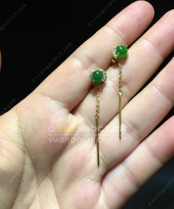 Bông Tai Ngọc Bích Nephrite Jade (VNB-BT104)