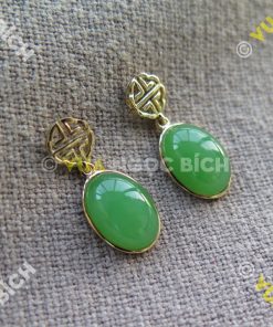 Bông Tai Ngọc Bích Nephrite Jade (VNB-BT198)