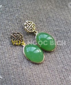 Bông Tai Ngọc Bích Nephrite Jade (VNB-BT198)
