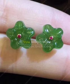 Bông Tai Ngọc Bích Nephrite Jade (VNB-BT201)