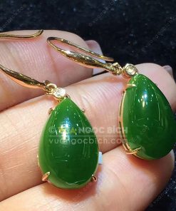Bông Tai Ngọc Bích Nephrite Jade (VNB-BT204) 18 Bông Tai Ngọc Bích Nephrite Jade (VNB-BT204)
