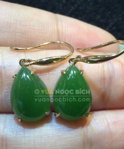 Bông Tai Ngọc Bích Nephrite Jade (VNB-BT204)
