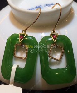 Bông Tai Ngọc Bích Nephrite Jade (VNB-BT207)