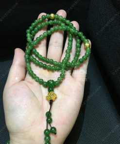 Chuỗi Tràng 108 Hạt Ngọc Bích Nephrite Jade 6mm VIP (VNB-CC094)