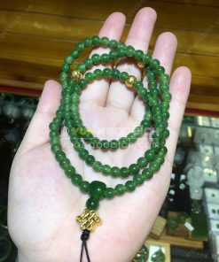 Chuỗi Tràng 108 Hạt Ngọc Bích Nephrite Jade 6mm VIP (VNB-CC094)