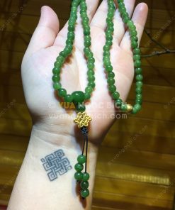 Chuỗi Tràng 108 Hạt Ngọc Bích Nephrite Jade 6mm VIP (VNB-CC094)