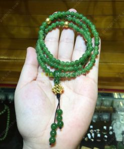 Chuỗi Tràng 108 Hạt Ngọc Bích Nephrite Jade 6mm VIP (VNB-CC094)