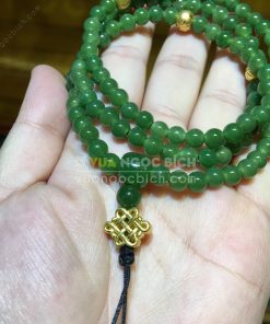 Chuỗi Tràng 108 Hạt Ngọc Bích Nephrite Jade 6mm VIP (VNB-CC094)