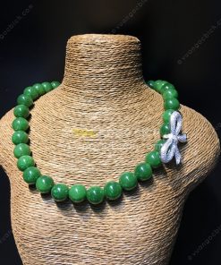 Chuỗi Vòng Cổ Ngọc Bích Nephrite Jade 10mm VIP (VNB-CC088)