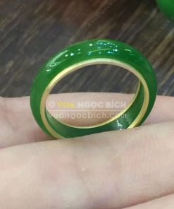 Nhẫn Bầu Ngọc Bích Nephrite Jade (VNB-NN048-3)