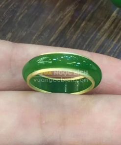Nhẫn Bầu Ngọc Bích Nephrite Jade (VNB-NN048-3)