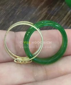 Nhẫn Bầu Ngọc Bích Nephrite Jade (VNB-NN048-3)